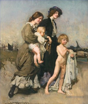 Le groupe de vacances les baigneurs George Washington Lambert portrait Peinture à l'huile